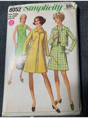 Simplicity Misses Dress Coat Jacket Sewing Pattern Size 16P 8052 Uncut